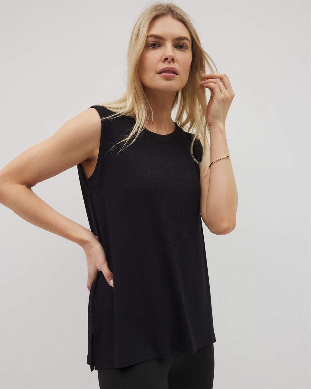 トップス SLEEVELESS ZIP RIB KNIT TOPS Tops | Rib Zip Through Sleeveless Top | boohoo